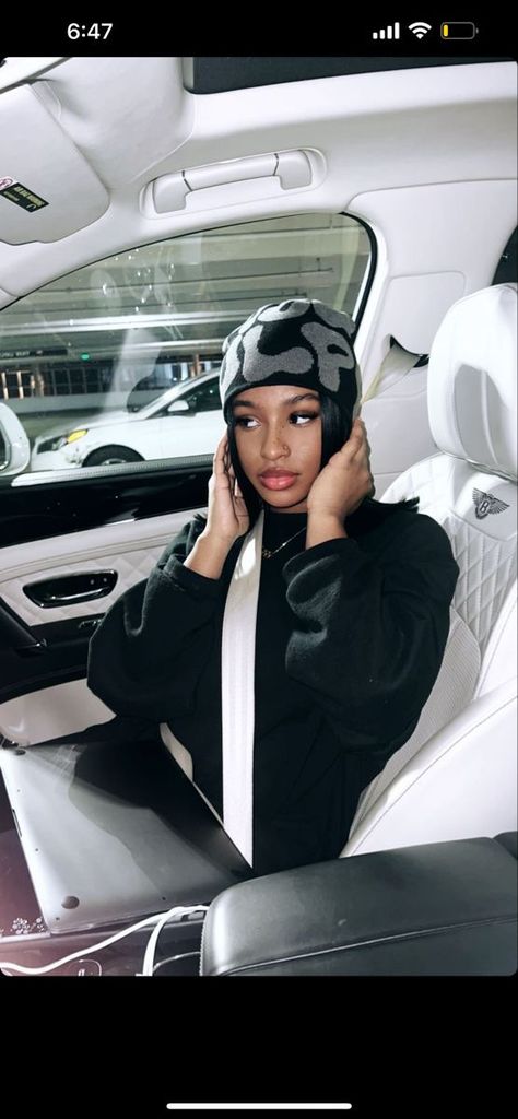 Mea Culpa Beanie, Culpa Beanie, Femininity Aesthetic, Beanie Outfit, Streetwear Girl, Cute Beanies, Girl Beanie, Mood Wallpaper, Black Femininity