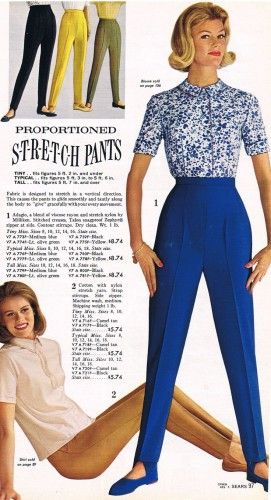 Stirrup Pants 1963 (Which looked absolutely the worst on everyone, hope never come back in style but anything is possible) 60s Pants, 1960s Pants, Stirrup Pants, Mode Hippie, Fashion 1960s, Pants Women Fashion, 1960s Fashion, Moda Vintage, 60s Fashion