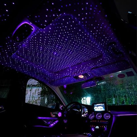 Portable USB Flexible Interior Lamp, Auto Rotation Breathing and Sound Activated LED Romantic Projector, Plug and Play Ceiling Light for Car Party Decoration (Violet Blue) #ad Interior Lamp, Star Night, Car Party, Star Night Light, Star Projector, Car Interior, Projector, Night Light, Roof