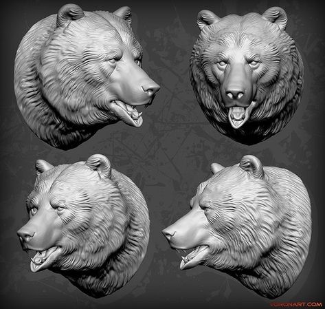 Bear Sketch, Bear Mask, Sculpture Design, Antler Art, Bear Images, Bear Sculptures, Head Sculpture, 3d Sculpture, Bear Carving