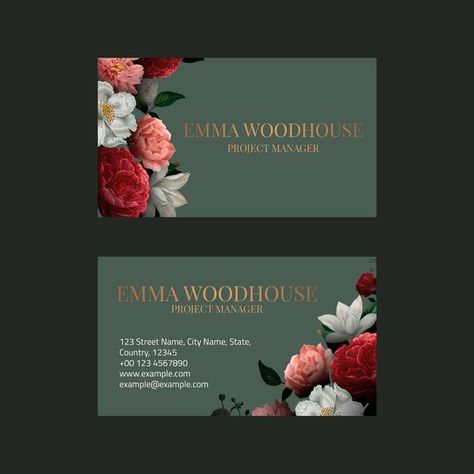 Wedding Business Card, Classy Business Cards, Business Card Set, Business Card Template Psd, Stylish Business Cards, Floral Business Cards, Floral Cards Design, Gold Business Card, Professional Business Card Design