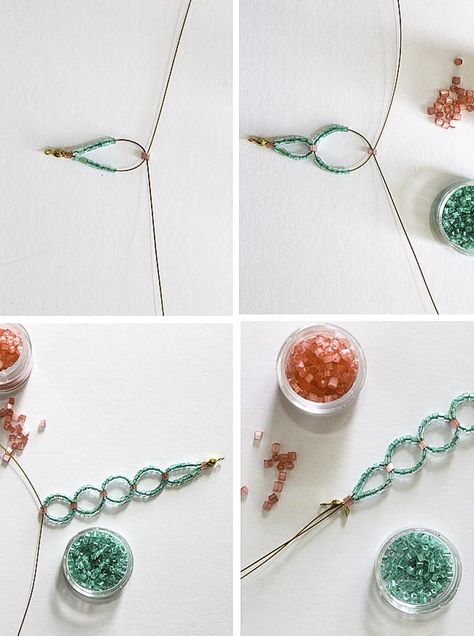 DIY Seed Bead Circle Bracelet - closure with crimp & side-hinge calotte  . . .  ღTrish W ~ http://www.pinterest.com/trishw/  . . . #handmade #jewelry #beading Make Beaded Bracelets, Bracelets With Beads, Hantverk Diy, Circle Bracelet, Seed Bead Tutorial, Beaded Bracelet Patterns, Beaded Jewelry Patterns, Seed Bead Bracelets, Diy Schmuck