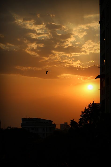 sunset - Calcutta, India (May) Sunset Indian, Perspective Art, Summer Sunset, Sunset Pictures, Sky Aesthetic, Aesthetic Art, India, Photography, Quick Saves