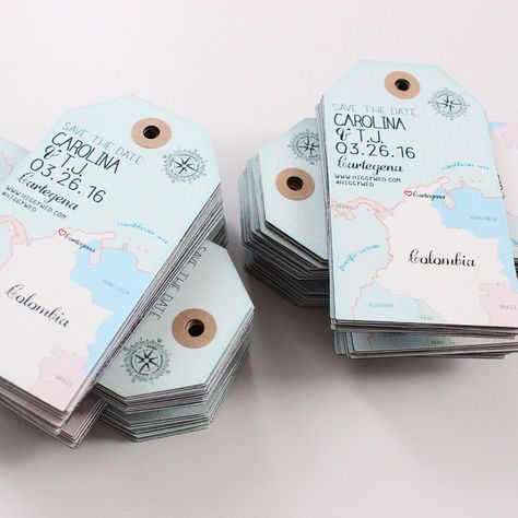 Wedding Colombia, Wedding Invitations Destination, Wedding Luggage, Colombia Map, Luggage Tags Wedding, Magnet Design, Anniversaire Harry Potter, Destination Wedding Planning, Save The Date Magnets