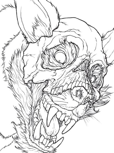 Dead Animal Drawing, Skull Outline Drawing, Creepy Tattoos, Canine Art, Dark Art Tattoo, Desenho Tattoo, Tattoo Art Drawings, Dark Art Drawings, New Tattoo