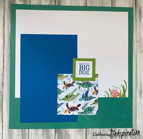 Gathering Inkspiration: Whale of a Time Scrapbook Pages 12 Days Of Christmas Ideas, Days Of Christmas Ideas, Up Scrapbook, Stampin Up Dsp, Tiny Fish, Baby Scrapbook, Scrapbook Page Layouts, Mail Art, 12 Days Of Christmas