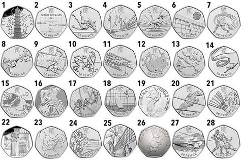 Rare 50p Coins Value, Money Saving Tips Uk, Rare British Coins, Rare 50p, One Pound Coin, Coin Dealers, 50p Coin, Money Notes, Old Coins Worth Money