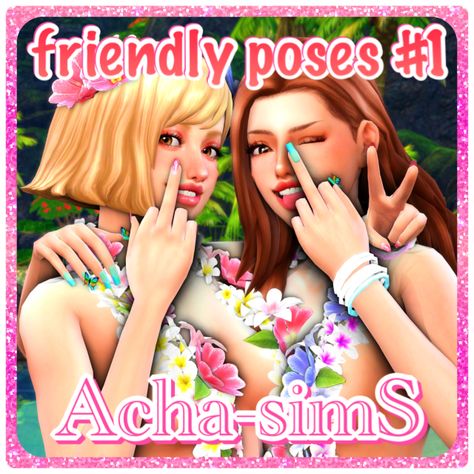 👅tongue 【DL】 (by A-LuckyDay) Sims 4 Poses 3 Friends, Sims 4 Best Friend Poses, Sims 4 Friend Poses, Poses Sims 4 Cc, Sims 4 Pose Packs, Sims 4 Cas Poses, Poses The Sims 4, Friendly Poses, Poses Sims 4