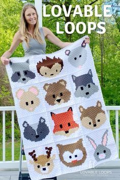 C2c Animal Blanket, Woodland Crochet Blanket, Crochet Animal Squares, C2c Baby Blanket Pattern Free Crochet, Crochet Baby Boy Blanket Free Pattern, C2c Baby Blanket Pattern, C2c Crochet Baby Blanket Pattern, C2c Baby Blanket, C2c Blanket Pattern