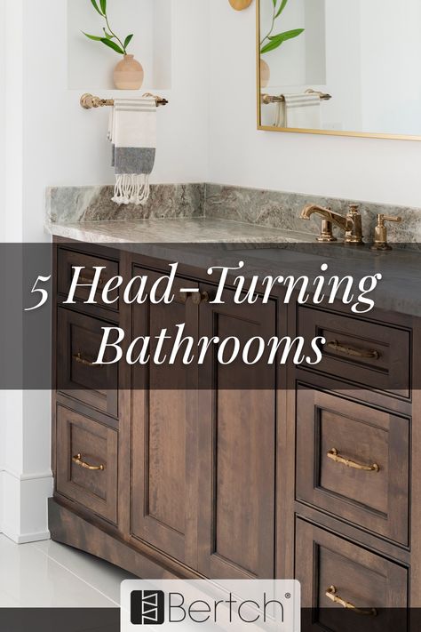 The right vanity can transform your bathroom into a luxurious retreat. Here are five bathroom vanities that have captured our hearts with their exceptional design and functionality. Dark Wood Vanity, Shower Alcove, Showroom Inspiration, Modern Luxury Bathroom, Ideas For Bathroom, Dark Wood Cabinets, Walnut Cabinets, Vanity Ideas, Wood Vanity