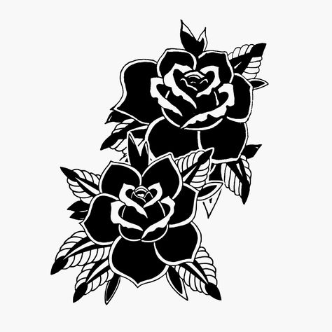 Traditional Black Rose Tattoo, Black Rose Tattoo Design, Rose Tattoo Outline, Black Flowers Tattoo, Black Rose Tattoo, Old School Rose, Casino Tattoo, Traditional Tattoo Flowers, Black Tattoo Cover Up