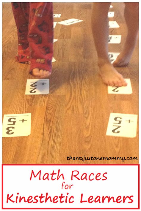 Get your kids up and moving and learning with this simple kinesthetic math activity! Kinesthetic Learning, Math Fluency, Fun Math Activities, Math Intervention, Math Strategies, Math Activity, Math Addition, Math Methods, Homeschool Math