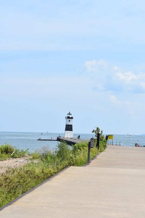 North Pier Lighthouse, Presque Isle State Park, Erie PA Presque Isle Erie Pa, Erie Aesthetic, Presque Isle State Park, Gettysburg Address, Pennsylvania Travel, Presque Isle, Erie Pa, North Park, Lake Erie