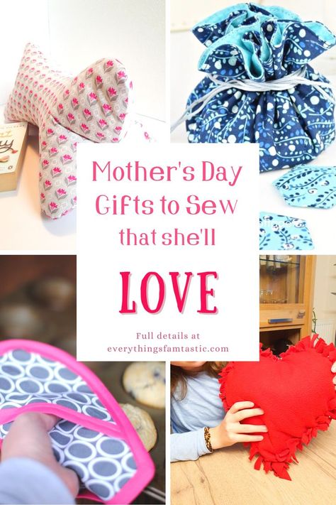 Mother's Day is the perfect time to show off your creativity with a handmade gift! Follow the link to discover a bunch of beautiful, simple, & practical gifts that you can sew at home. There's even a no-sew projectc too! You're sure to find the perfect one to make! | sewing project | easy sewing | sewing pattern | how to sew | diy mother's day | gifts for mom | gifts for her | sewing for beginners | sewing with scraps | reading cushion | mother's day sewing gifts | #sewing #mothersday #giftideas Fabric Gifts To Make, Gifts To Make For Mom, Sewing With Scraps, Mothersday Gifts Diy, Reading Cushion, Sewing Beginners, Gifts Sewing, Free Gift Idea, Beginners Sewing