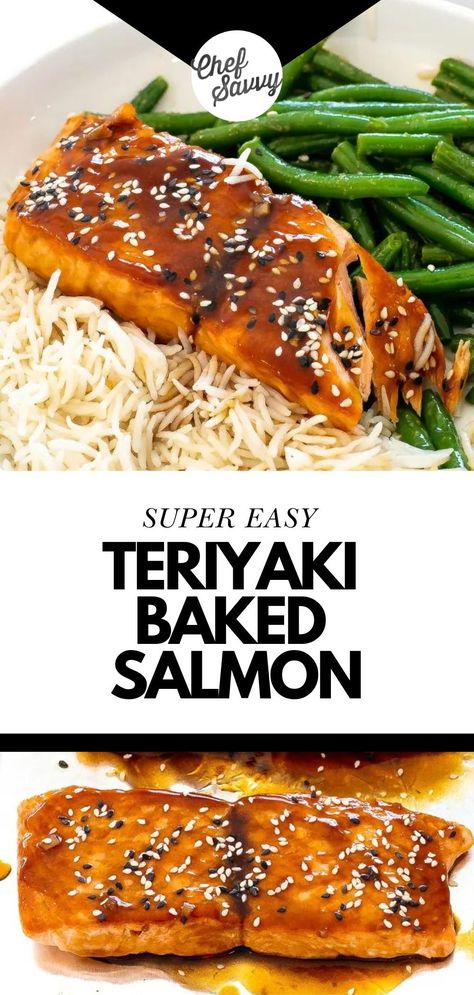 Save this recipe for the Best Easy Healthy Teriyaki Baked Salmon! This teriyaki baked salmon in foil recipe is a super easy and healthy dinner that takes 20 minutes to make! Plus, learn how to make your own teriyaki sauce at home. Follow Chef Savvy for more best easy Dinner Recipes! Baked Salmon In Foil, Salmon In Foil Recipes, Salmon Dinner Recipes, Baked Teriyaki Salmon, Best Easy Dinner Recipes, Salmon Recipes Baked Healthy, Chef Savvy, Baked Salmon Recipe, Salmon In Foil