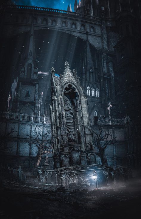 Comunidad Sekiro Elden Souls Borne on Twitter: "Tomb of Oedon https://t.co/ubslDxdlYl" / Twitter Bloodborne Concept Art, Dark Souls Concept Art, Bloodborne Art, Old Blood, Gothic Castle, Demon Souls, Dark Souls Art, Game Environment, Landscape Concept