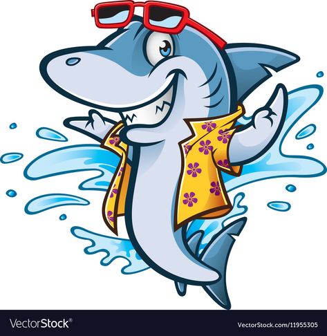 Shark Png, Shark Shirts, Beach Vector, Cartoon Rooster, Happy Squirrel, Cartoon Shark, T Rex Humor, Summer Cartoon, Cartoon Fish