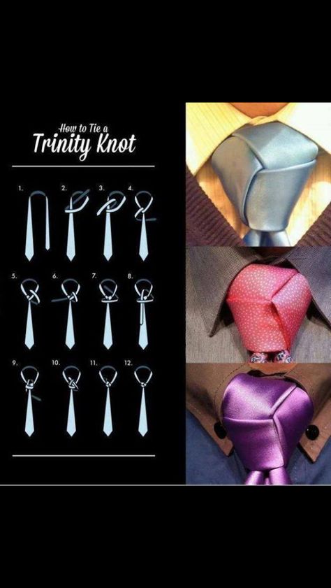 Trinity Knot Trinity Knot Tie, How To Tie A Necktie, Simpul Dasi, Tie A Necktie, Neck Tie Knots, Mode Tips, Celtic Culture, Swag Men, Trinity Knot