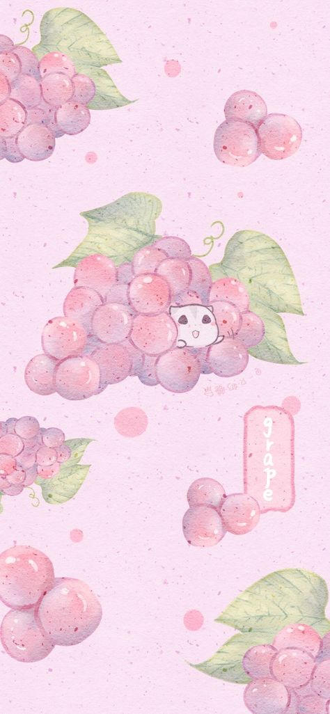 Keiji Shinogi, Grape Wallpaper, Coral Wallpaper, Iphone Wallpaper Kawaii, Fruit Wallpaper, Cute Panda Wallpaper, Cute Pastel Wallpaper, Edgy Wallpaper, Iphone Wallpaper Tumblr Aesthetic