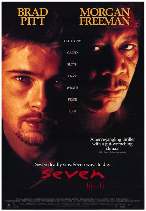 Seven (Brad Pitt, Morgan Freeman Se7en Movie, Seven 1995, Film Seven, Seven Movie, Suspense Movies, Beau Film, Septième Art, David Fincher, Movies Worth Watching