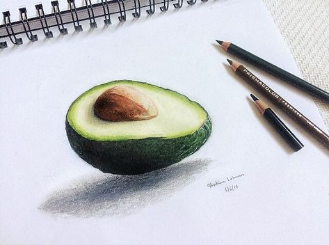 Avocado Drawing, Realistic Shading, Colored Pencil Portrait, Realistic Sketch, Packaging Template Design, Fruits Drawing, Packaging Template, Pencil Crayon, Drawing Pencil