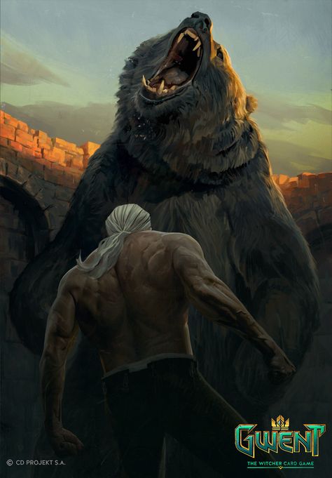 Gwent Cards , Bartlomiej Gawel on ArtStation at https://www.artstation.com/artwork/3G0bY Witcher Wallpaper, The Witcher Wild Hunt, The Witcher Game, The Witcher Geralt, Witcher Art, Digital Art Gallery, The Witcher 3, Wow Art, Bear Art