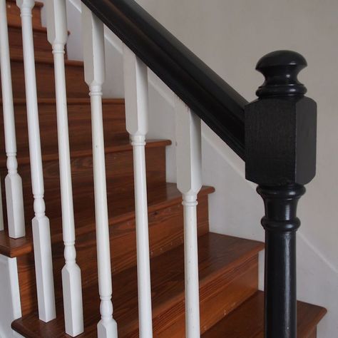 Here Is The Reason Why You Need To Test Paint Colors Before PaintingONYX – 2133-10 Stairs Painted Black, Stairs Painted, Black Stair Railing, Black Railing, Black Staircase, Warm Gray Paint, Hall Stairs, Rustic Stairs, Painted Staircases