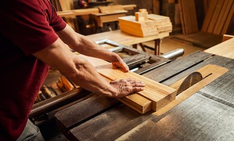 Professional carpenter in uniform works ... | Premium Photo #Freepik #photo #joiner #woodwork #wood-worker #carpenter Lauren Asher, Corporate Photography, Wood Worker, Woodworking Machine, Cabinet Making, Woodworking Shop, Wooden Doors, Premium Photo, Carpentry