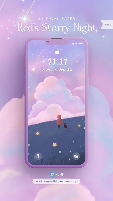 free red riding hood starry night wallpapers on ko-fi by withloveames Cute Wallpapers Iphone, Starry Night Wallpaper, Night Wallpaper, Iphone Wallpaper Kawaii, Pink Life, Wallpaper Cute, Wallpapers Iphone, Phone Themes, Awesome Anime