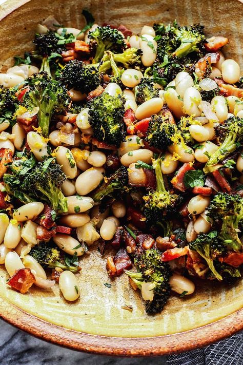 Northern Beans Recipe, Great Northern Beans Recipe, Beans And Bacon, Lemon Broccoli, Northern Beans, Great Northern Beans, Beans Recipe, Bacon Recipes, Side Recipes