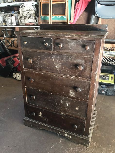 If you are looking for an easy way to transform an old dresser, this tutorial will walk you through all the steps for a painted and stained dresser makeover that will make any dresser AMAZING again! Diy Nightstand Makeover, Modern Dresser Makeover, Industrial Dresser, Exterior Flooring, Stained Dresser, Ceiling Door, Nightstand Makeover, Dresser Refinish, Staining Furniture