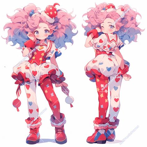 Lollipop Character Design, Clown Adoptable, Valentine Character Design, Cute Clown Oc, Circus Oc Art, Candy Character Design, Free Adoptables, Adopt Characters, Adoptables Characters