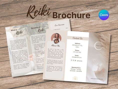 Reiki Practice, Reiki Business, What Is Reiki, Marketing Brochure, Reiki Practitioner, Reiki Master, Trifold Brochure, Marketing Professional, Tri Fold