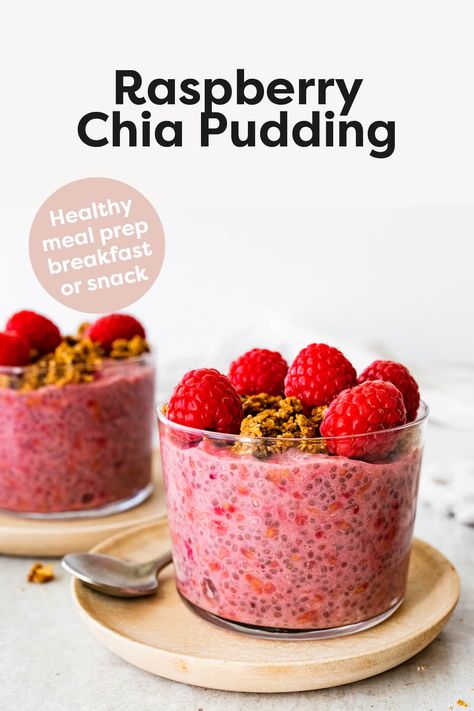 Raspberry Chia Seed Pudding Meal Prep For Breakfast, Raspberry Chia Pudding, Pudding Recept, Vanilla Granola, Chia Seed Recipes Pudding, Chia Recipe, Healthy Food Habits, Raspberry Recipes, Chia Pudding Recipes