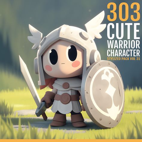 303 Stylized Cute Warrior Character VOL31, Artificial Dimension Stylized Sci Fi Character, Wooden Character, Stylized Environment, Warrior Character, Mini Character, Stylized Character, Fantasy Village, Sci Fi Girl, Poly Art