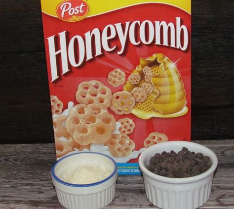 Honeycomb Cereal Recipes, Honeycomb Cereal, Honeycomb Chocolate, Cereal Treats, Morning Cereal, Chocolate Coating, Cereal Recipes, Semisweet Chocolate, Chocolate Flavors