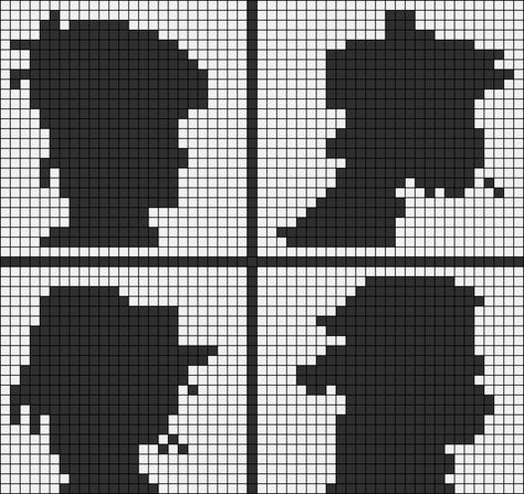 Alpha pattern #102056 | BraceletBook Gorillaz Alpha Pattern, Pierce The Veil Alpha Pattern, Album Cover Pixel Art Grid, Large Pixel Art, Gorillaz Album Cover, Pixel Grid, Logo Music, Graph Paper Drawings, Graph Crochet