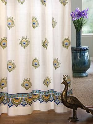 Dance O Peacock ~ Peacock Feather India Curtain Panel Peacock Bathroom, Curtain Painting, Peacock Curtains, Peacock Shower Curtain, Moroccan Curtains, Peacock Bedding, Peacock Feather Print, Bohemian Curtains, Peacock Theme