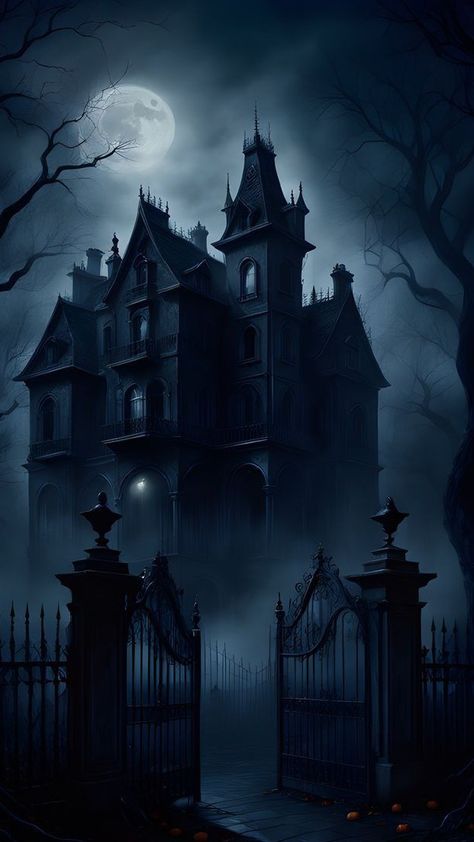 Lovecraft Aesthetic, Haunted House Art, Haunted House Pictures, Haunted Movie, Scary House, Gothic Background, Vampire House, Lovecraft Art, Witchy House