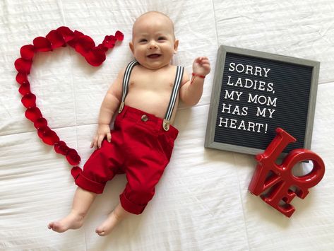 Baby Boy Valentine Pictures, Valentines Baby Photoshoot, Holiday Baby Pictures, Valentines Baby Photos, Monthly Photoshoot, Baby Holiday Photos, Month Ideas, Baby Boy Newborn Pictures, Month Photos