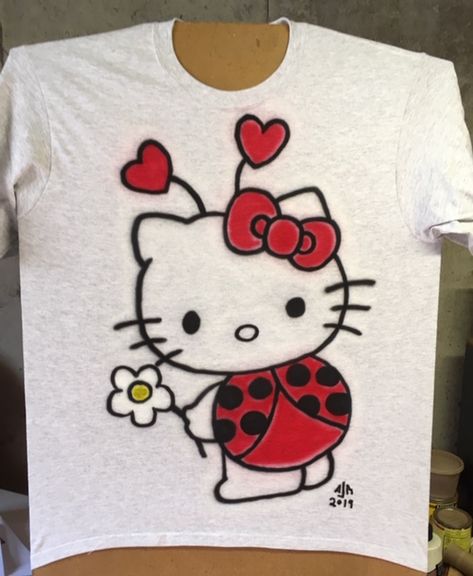 Airbrushed t-shirt for a friend Airbrush Shirts, Airbrush T Shirts, Hello Kitty Images, Kitty Images, Hello Kitty Pictures, Shirts For Women, Image Search, Hello Kitty, Kitty