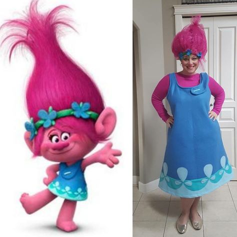 Trolls Dress Costume Ideas, Adult Poppy Troll Costume Diy, Trolls Costume Adult, Poppy Trolls Costume, Troll Costume Diy, Poppy Halloween Costume, Troll Halloween Costume, Poppy Outfit, Poppy Costume