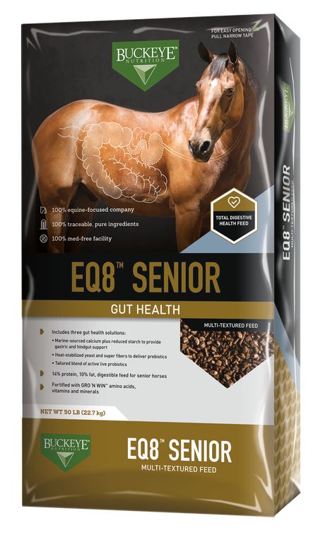 EQ8™ Senior Gut Health Horse Feed | BUCKEYE™ Nutrition Horse Barn Ideas Stables, Horse Food, Food Promotion, Pet Essentials, Shire Horse, Dream Farm, Horse Feed, Body Condition, Large Intestine