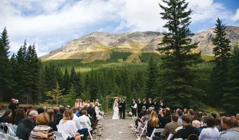 Outdoor ceremony site Wedding Who Pays, Castle Mountain, Wedding Website Examples, Winter Wedding Venues, Alberta Wedding, Mountain Wedding Invitations, Mountain Wedding Venues, Mountain Engagement Session, Colorful Mountains