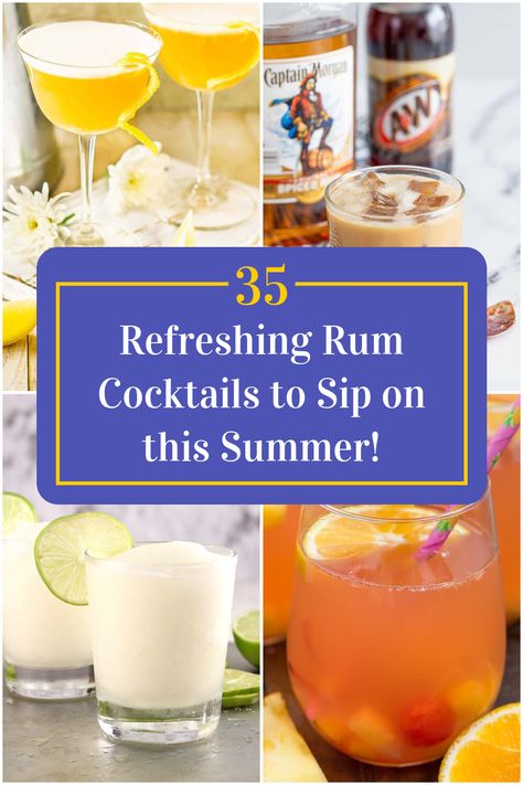 Collage of 4 refreshing rum cocktails. Float Trip Drinks, Lime Cocktail Recipes, Refreshing Rum Cocktails, Lime Cocktails, Rum Cocktail Recipes, Good Rum, Tiki Drinks, Rum Cocktails, Summer Cocktail Recipes