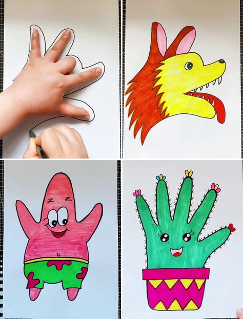 Simple and Easy Palm Drawing Tricks For Kids | Easy Palm Drawing Tricks For Kids | By Activities For Kids Palm Printing Activity For Kids, Hand Tracing Art, Hand Tracing Art For Kids, Drawing Tricks For Kids, Snake Draw, Palm Drawing, Basic Drawing For Kids, Drawing Tricks, Drawing Pictures For Kids