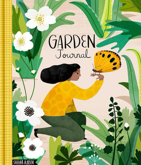 Gardener Illustration, Woman With Butterfly, Sarah Allen, Funny Vine, Illustration Journal, Illustration Woman, 동화 삽화, Garden Illustration, Book Cover Illustration