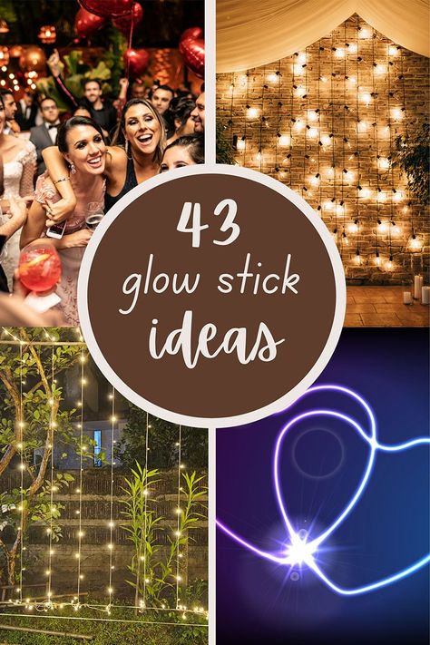 Why Glow Sticks at a Wedding Is A Yes! 43 Fun Ideas - Fun Party Pop Glow In The Dark Wedding Ideas, Dark Wedding Ideas, Glow In The Dark Wedding, Glow Stick Ideas, Glow Stick Balloons, Light Up Dance Floor, Glow Stick Wedding, Glow Jars, Balloons Galore