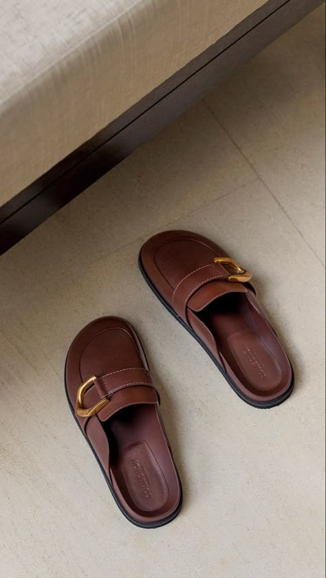 Trendy Shoes For Men, Denim On Denim, Brown Shoes, Aesthetic Shoes, Shoe Inspo, Charles Keith, Swag Shoes, Loafer Mules, Best Sneakers