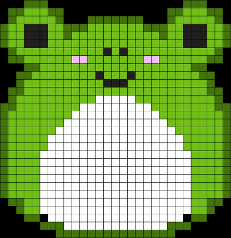 Wendy The Frog Perler Bead Pattern | Bead Sprites | Animals Fuse Bead Patterns Perler Bead Patterns Frogs, Hama Beads Squishmallow, Squish Mellow Perler Bead Patterns, Melts Bead Patterns, Perler Beads Frogs, Frog Hama Beads, Squishmallow Pixel Art, Pixel Art Frogs, Squishmallow Perler Bead Patterns